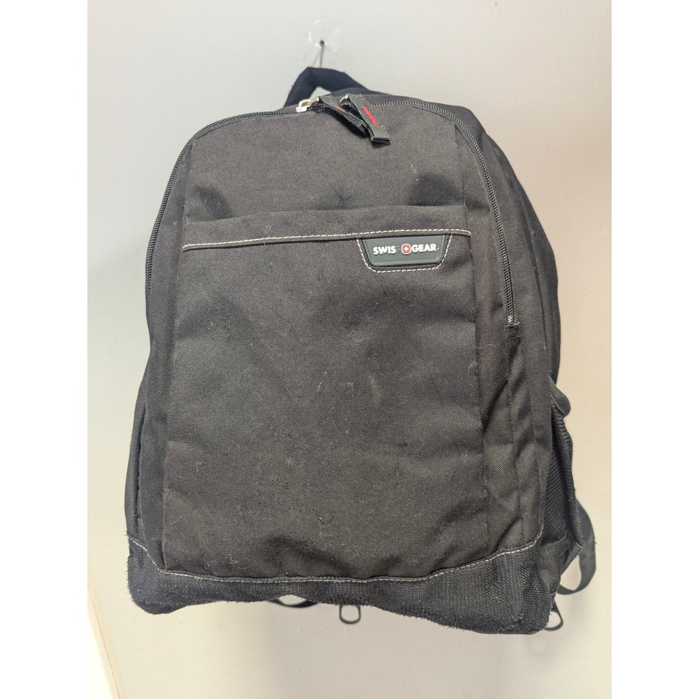 SwissGear‎ Airflow Small Black Backpack Red Lined Laptop School Travel Bag